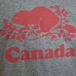 Roots  IS CANADA THICK KNIT GRAY WITH RED STRIPE GRAPHIC HOODIE LARGE Photo 3