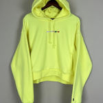 Teddy Fresh  Hoodie Womens XL Highlighter Neon Yellow Cropped‎ 100% Cotton Beaded Photo 0