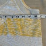 We The Free Free People XS Yellow Stripe Mesh Lace Front Raw Hem Tank Top Y2K Photo 8