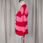 Sanrio Hello Kitty Striped Long Sleeve Crew Neck Sweater by Pink and Red Medium Photo 2