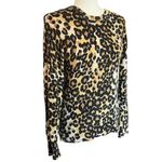 Equipment  100% Cashmere Sweater Leopard Animal Print Brown Black Womens Small Photo 2