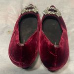 SCARLETT CHASE SUEDE SHOES Burgundy Velvet Heels with Embellishments Red Size 7 Photo 5