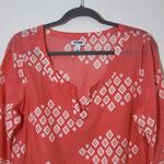 Old Navy Coral Pink Cotton Tunic Blouse Size Large Coral Print Tunic Photo 2