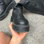 Black combat long zip up moto boots Size 9 Photo 2