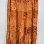 VTG Just Cruising Maxi Peasant Skirt Free Size Patchwork Floral Boho Gypsy Hip Brown Size L Photo 0