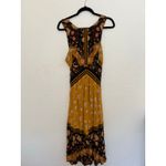 Free People  Sunrise Oblivion Dress – Antique Gold Floral Boho Maxi Rayon size 4 Photo 1