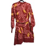 Farm Rio Burgundy Toucanissimo Belted Cardigan Long Sleeve Open Front XS New Photo 4