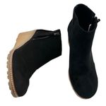 Toms  Black Avery Wedge Suede Side Zipper Bootie Photo 0
