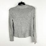 CAbi Marled Gray Square Stitch Gold Buttons Snap Closure Long Sleeves Cardigan Photo 1