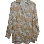 C&C California C&C Linen Beige Italy Travel Vacation Patterned Button-Up Long Sleeve Shirt SZ M Photo 0