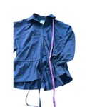 Cara Cara Allegra Top Women's Blouse Top XS Navy Blue Peplum Photo 3