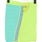 Lulus  size 0 stretch knit mini skirt neon green color black beach coverup​ Photo 0