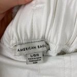 American Eagle High-Waisted Paperbag Wide Leg Pants White Women’s Size Large Photo 3