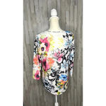 Allison Daley Women's Medium Multicolor Floral 3/4 Sleeve Tunic Top Photo 3