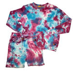 Aviator Nation Aviator‎ Nation Tie Dye Sweatshirt & Sweatpants Set Womens M Pink Blue Comfort Photo 0