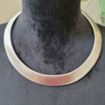 Women's Silver Flat Snake Chain Necklace With Lobster Clasp Elegant Jewelry Gold Photo 0