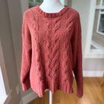 American Eagle  Burnt Orange Chenille Crewneck Cableneck Sweater Size Medium Photo 9