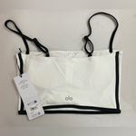 Alo Yoga NWT Airbrush Streamline Bra Tank Top Ivory Black Size M Photo 6