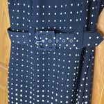 I LE New York Navy and Cream Sleeveless Crew Neck Stretch Sheath Dress, Size 8 Blue Photo 2