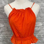 Gina Tricot  Vibrant Orange Ruffle Hem Tank Top Photo 0