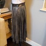 ZARA  Silver Metallic Pleated Midi Skirt Size Small Photo 3