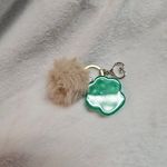 Handmade Beautiful Beacon Resin Green Paw with Tan Fluff Purse Charm Key Chain Photo 1