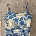 Missguided Blue Japanese Dragon Floral Ruching Bodycon Pullover MiniDress Size 2 Photo 4