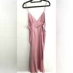 Fame and Partners  Trine Dusty Rose Pink Satin V-Neck Maxi Gown Size 4 Photo 2