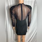 Tadashi Shoji Vintage Tadashi Little Black Dress Short Mesh Long Sleeves Cocktail Size M U.S.A Photo 4