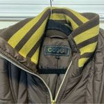 COOGI Puffer Jacket Brown Gold Coat Full Zip & Snap Button Spellout Size Large Photo 4