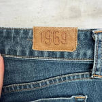 Gap  Jeans Curvy Flare Medium Wash Denim 6 L Dark Rustic Indigo 8.25” rise Photo 9