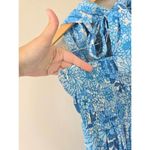 Petal and Pup LeLe Halter Romper Size XS Blue Floral Rayon Linen Blend NEW Photo 4