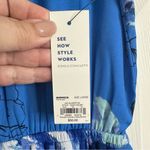 Apt. 9  Vibrant Blue Short Sleeve Floral Dress with Tie Waist, Size Large NWT Photo 6