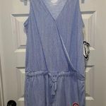 NWT MLB Concept Sports Ladies Chicago Cubs Blue Striped V Neck Romper XL Photo 0