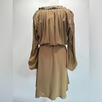 Mystree Brown Navy Southwest Print Trim Raw Edge Neckline ModCloth Shirt Dress Mystery Photo 2