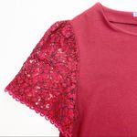 Draper James Cap Sleeve Lace Shift Dress: Cabernet Red Photo 3