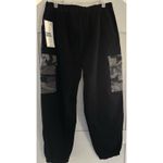 Almost Famous Black W/Camo Pockets Cargo Jogger Pants Elastic Waist w/Belt Sz XL Photo 1