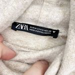 ZARA  Off White Tight Knit Long Sleeve Turtleneck Sweater Size Medium Photo 1