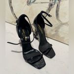 YSL Yves Saint Laurent opyum leather Black Sculptural Heel Sandals Photo 3