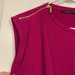 Ivanka Trump  Fuchsia Hot Pink Sleeveless Blouse Zipper Shoulder Medium EUC #7689 Photo 3