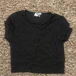 Princess Polly Baby Tee Button Black Size 6 Photo 0