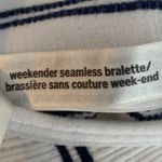 PINK - Victoria's Secret Victoria's Secret Pink White & Black Striped Weekender Seamless Bralette Photo 3