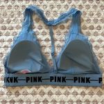 PINK - Victoria's Secret VS Pink Logo Band Padded Lace Racerback Bralette Light Blue Size Small Photo 2