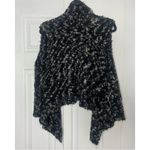Kensie Black Grey Soft Cozy Textured Open Drape Waterfall Cardigan Vest Size XL Photo 5