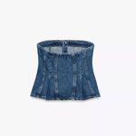 ZARA  Denim Bandeau Top Photo 5