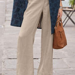 Sundance  Oakley Easy Pants 100% Linen Wide Leg Size 8 Photo 0