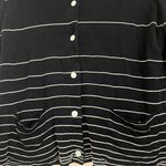 Dana Buchman  Navy and White Button-Up Top Photo 2