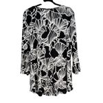 JM Collection Womens Plus Size XXL Black White Floral Long Sleeve Top Tunic Photo 7