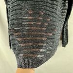 Mac + Jac Striped Metallic Sweater XL Black Photo 1
