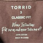 Torrid Shirt VINTAGE COTTON JERSEY CREW NECK CUT OUT ROSE TAUPE Plus Size 3X 24 Photo 1